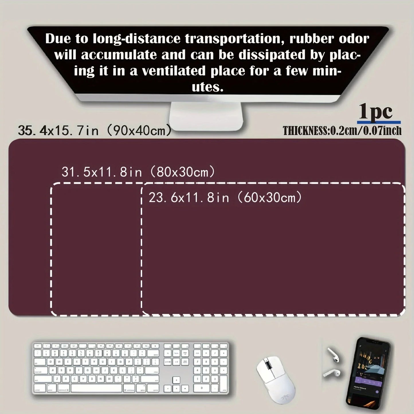 Großes weißes Gaming-Mauspad im Sportwagen-Design – rutschfest, langlebig & stylisch für Gamer und Büro