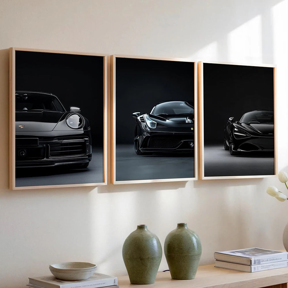 Berühmte Autos Poster – Supercar Leinwanddruck für Wohnzimmer, Büro & Home Dekoration (ohne Rahmen)