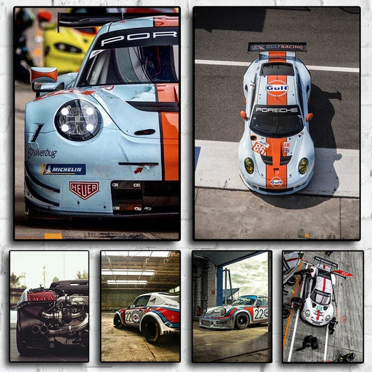 Sportwagen Poster – Comic Racing Kunst auf Leinwand | Wandbild für Wohnzimmer & Wohnkultur