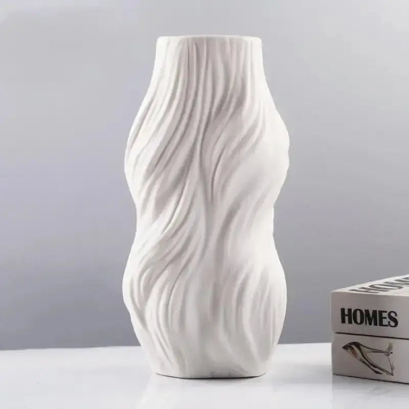 Weisse Vase "Welle" Ceramic