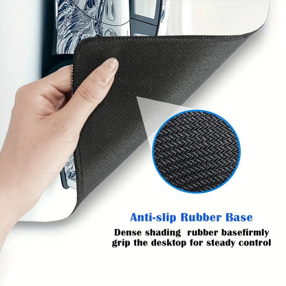 Großes weißes Gaming-Mauspad im Sportwagen-Design – rutschfest, langlebig & stylisch für Gamer und Büro